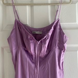 spaghetti strap satin dress Zara